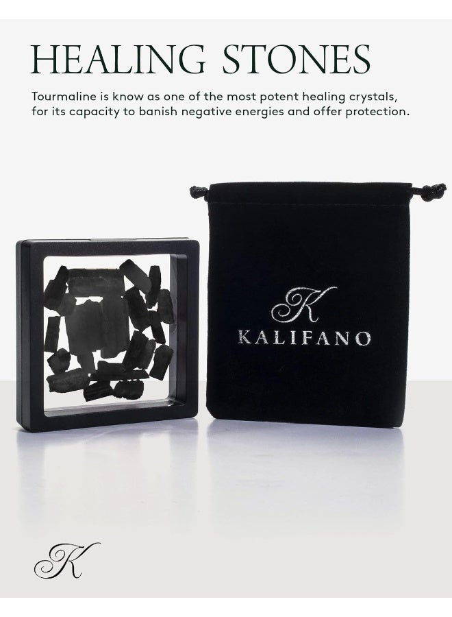 KALIFANO Black Tourmaline Bundle with Calming and Purification Energy - Brazilian Turmalina Negra Schorl Reiki Healing Crystal Used for Protection and Security - Image 2